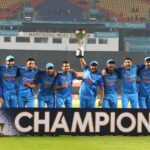 Ahmadabad :Indian team celebrate after winning the T20 international cricket series against New Zealand in Ahmedabad, on Wednesday, Feb. 1, 2023.(PHOTO:IANS/Siddharaj Solanki)
