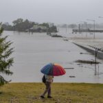Photo taken on July 4, 2022, shows a flooded area in Windsor, New South Wales, Australia. (Xinhua/Bai Xuefei/IANS)